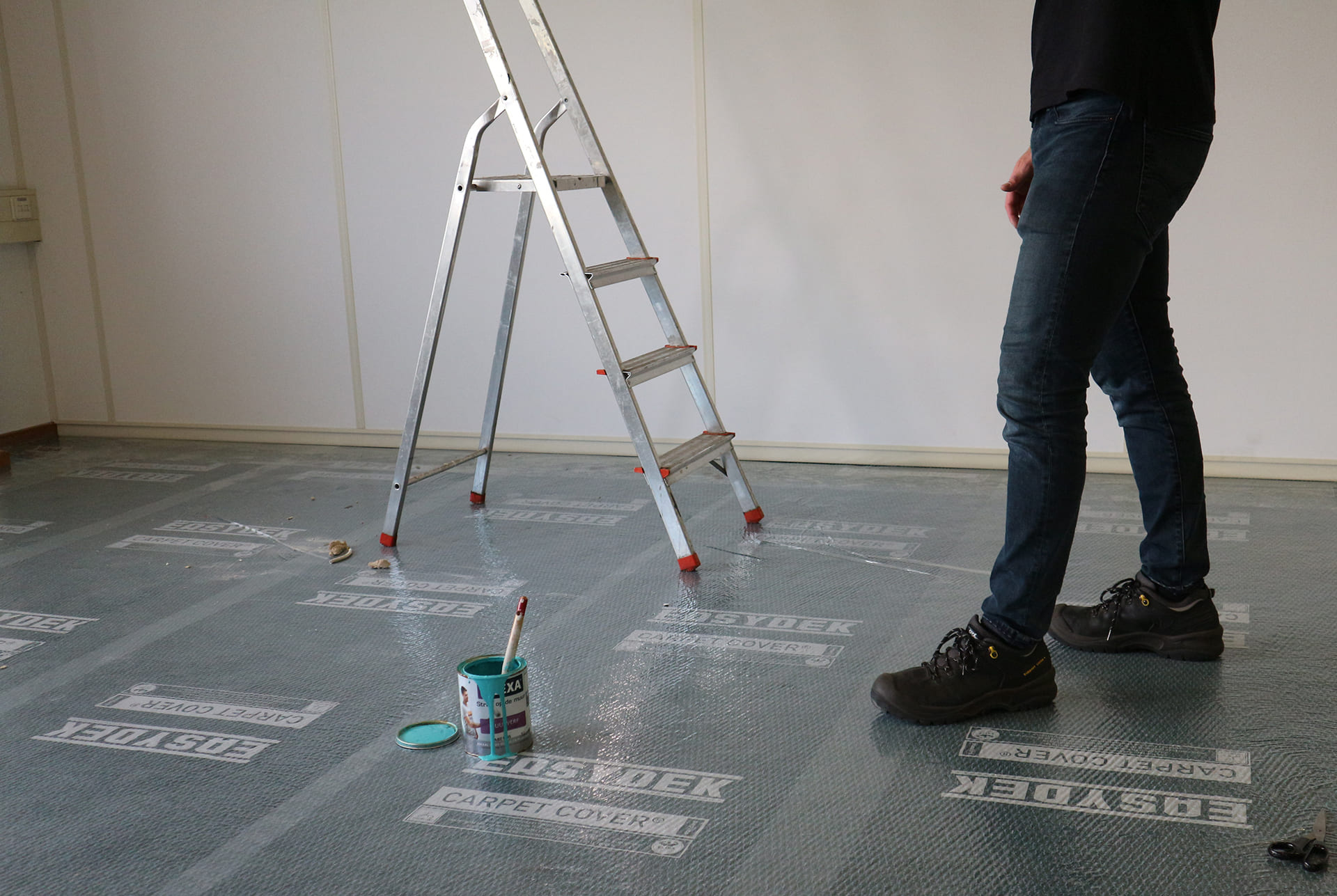 Tapijt afdekken tijdens een verbouwing
